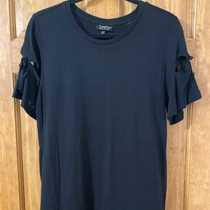 Topshop black tee with sleeve details